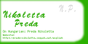 nikoletta preda business card